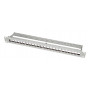LogiLink panel de parcheo Keystone 19 pulgadas, 24 puertos, apantallado, gris claro (RAL7035), 1U, para hasta 24 módulos Keystone, 1 ud. (NK4073)