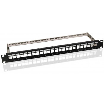 Microconnect PP-027 panel de parcheo Cat6 UTP de 24 puertos, montaje en rack 1U, negro