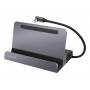 LogiLink UA0408 dock USB-C con soporte para tablet, HDMI 4K@60Hz, 100W PD, Gigabit Ethernet, plata