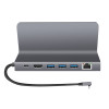 LogiLink UA0408 dock USB-C con soporte para tablet, HDMI 4K@60Hz, 100W PD, Gigabit Ethernet, plata