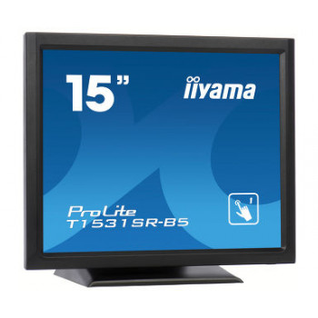 Iiyama ProLite T1531SR-B5 monitor LED táctil de 15 pulgadas - 1024 x 768, TN, HDMI/VGA/DisplayPort, altavoces, negro mate