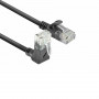 ACT DC4901 Cable de parcheo CAT6A U/UTP LSZH Slimline de 1 m, negro, RJ45 acodado 90° a recto