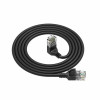 ACT DC4901 Cable de parcheo CAT6A U/UTP LSZH Slimline de 1 m, negro, RJ45 acodado 90° a recto