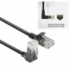 ACT DC4901 Cable de parcheo CAT6A U/UTP LSZH Slimline de 1 m, negro, RJ45 acodado 90° a recto