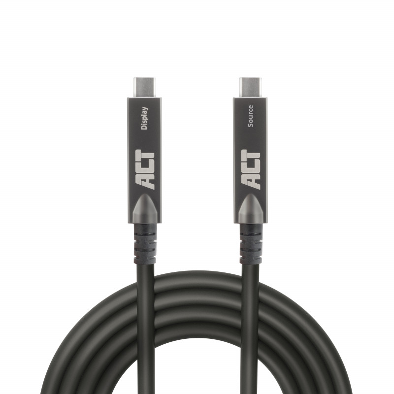 ACT Cable óptico activo (AOC) USB-C 3.2 Gen2, para paneles táctiles, vídeo, datos, alimentación, 15m (AK4335)