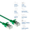 ACT cable de red Slimline LSZH S/FTP CAT6A verde de 1 m con conectores RJ45, snagless (DB7701)