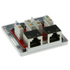 ACT FA6004 Caja de superficie CAT6 blindada de 2 puertos, blanca