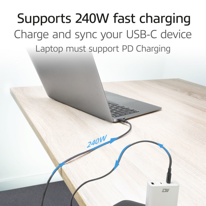 ACT cable de carga/datos USB 2.0 240W USB-C a USB-C, negro, 2 m (AC3087)