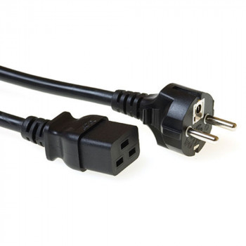 Cable de alimentación ACT AK5410 CEE 7/7 a IEC C19 0,5 m negro