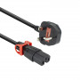 Cable de alimentación ACT enchufe UK - C15 IEC Lock+ negro 2 m, PC3884 (PL0082)
