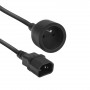 Cable de alimentación ACT C14 IEC 60320 - conector hembra tipo E (corriente máx. 10A) negro 0,6 m (AK5386)