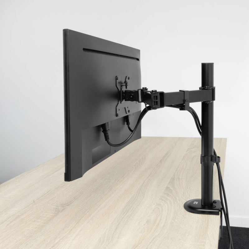 ACT AC8361 Brazo para monitores de 17-34 pulgadas, gas, pinza y pasacables de mesa, VESA 75/100, negro