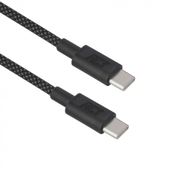 ACT Cable de carga/datos USB 2.0 60W USB-C a USB-C, negro, 1 metro (AC3082)