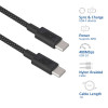 ACT Cable de carga/datos USB 2.0 60W USB-C a USB-C, negro, 1 metro (AC3082)