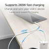 ACT Cable de carga/datos USB 2.0 240W USB-C a USB-C, blanco, 1 m (AC3084)