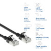ACT Cable de red patch Slimline S/FTP CAT7 LSZH negro 1m Snagless con conectores RJ45 (DF7901)