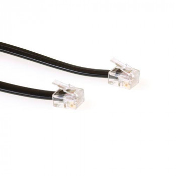 ACT TD5701 Cable de teléfono RJ12 a RJ12, 1 m, negro