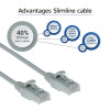 ACT Gris Cable de red slimline U/UTP CAT6 LSZH de 7 metros para centro de datos snagless con conectores RJ45 (DC9007)