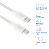 ACT Cable de carga/datos USB 2.0 240W USB-C a USB-C, blanco, 2 m (AC3085)