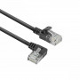 ACT DC1901 Cable de red CAT6A U/UTP LSZH Slimline de 1 m, RJ45 acodado 90° izquierda a recto, negro