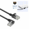 ACT DC1901 Cable de red CAT6A U/UTP LSZH Slimline de 1 m, RJ45 acodado 90° izquierda a recto, negro