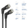 ACT DD1910 Cable de red Slim CAT6A U/FTP, 10 m, negro, RJ45 giratorio 360° acodado
