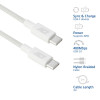 ACT Cable de carga/datos USB 2.0 60W USB-C a USB-C, blanco, 2 m (AC3081)