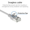 ACT Cable de red Slimline CAT6A S/FTP LSZH gris de 0,15 m, sin enganches con conectores RJ45 (DB7030)