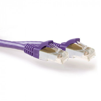 ACT cable de red LSZH S/FTP CAT6A Snagless lila de 1 m FB8701