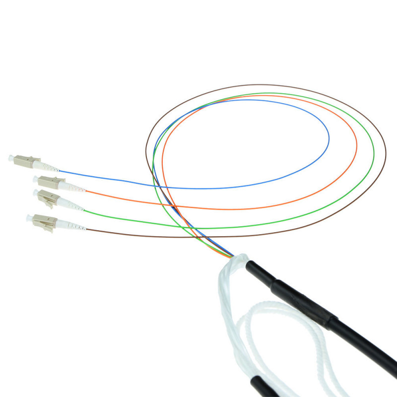 ACT Cable multimodo 50/125 OM4 para interior/exterior de 120 m, 12 fibras con conectores LC (RL4712)