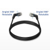 ACT DD1900 Cable de red slimline U/FTP CAT6A negro de 0,5 m con conectores macho RJ45 giratorios de 360° en ángulo