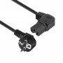 ACT AK5349 Cable de alimentación con conector macho Schuko CEE 7/7 en ángulo a conector hembra IEC C15 en ángulo a la derecha de 1 m negro