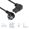 ACT AK5349 Cable de alimentación con conector macho Schuko CEE 7/7 en ángulo a conector hembra IEC C15 en ángulo a la derecha de 1 m negro