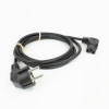 ACT AK5349 Cable de alimentación con conector macho Schuko CEE 7/7 en ángulo a conector hembra IEC C15 en ángulo a la derecha de 1 m negro