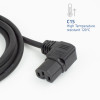 ACT AK5349 Cable de alimentación con conector macho Schuko CEE 7/7 en ángulo a conector hembra IEC C15 en ángulo a la derecha de 1 m negro