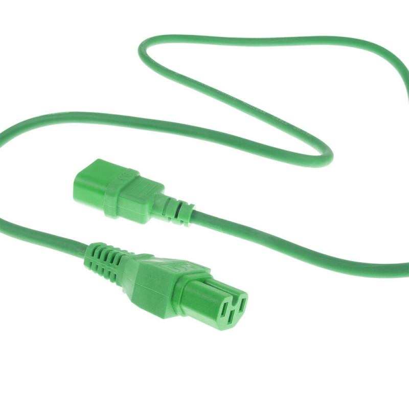 ACT Cable de alimentación C14 a C15 verde 1,5 m (AK5394)