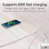 ACT USB 2.0 60W cable de carga/datos USB-C a USB-C, blanco, 1 m (AC3080)