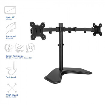 ACT AC8363 Soporte de sobremesa para doble monitor para 2 pantallas de hasta 32