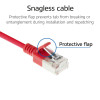 ACT rojo 0,5m LSZH S/FTP CAT6A cable de red Slimline Snagless RJ45 (DB7500)