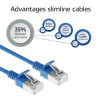 ACT azul 3m LSZH S/FTP CAT6A cable de red Slimline Snagless RJ45 (DB7603)