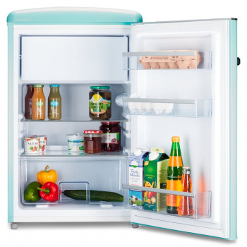 Medion MD37790 Nevera retro Turquesa, 90L de volumen total, clase de eficiencia energética E