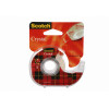 3M Scotch Crystal Clear Cinta adhesiva con dispensador manual, 19 mm x 15 m, transparente, ligera y silenciosa, 1 rollo 6-1915D