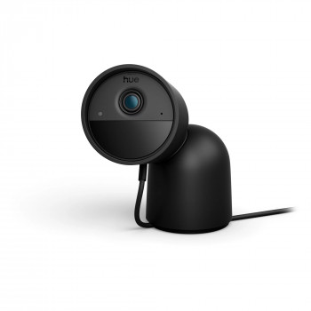 Philips Hue Secure cámara con cable con base, resolución de vídeo 2K, negra