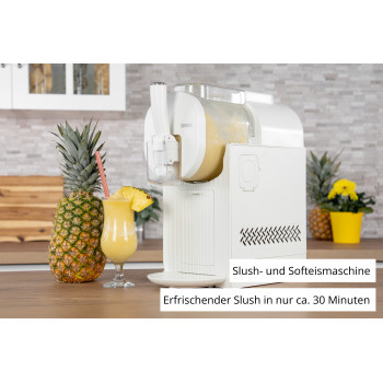 Unold 48965 Sofia Máquina 2 en 1 de granizados y helado soft, 1,5L, 150W, 5 programas, Negra