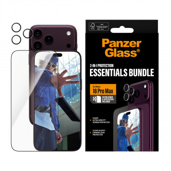 PanzerGlass pack 2 en 1 Essentials protector de pantalla y protección para objetivo de cámara para iPhone 18 Pro Max