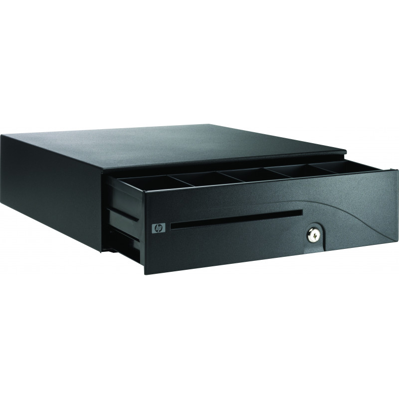 Caja registradora HP para Engage Flex Mini Retail System – Electrónica, cerradura de 3 posiciones, 5 compartimentos para billetes / 8 para monedas, negro