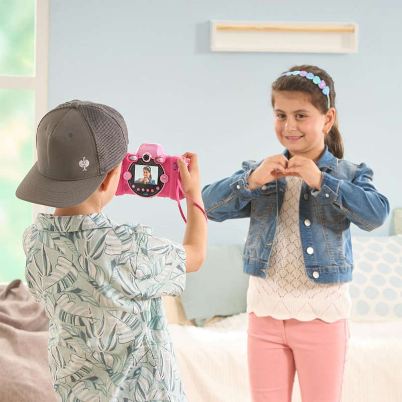 VTech Kidizoom Duo FX cámara digital rosa con doble objetivo, 5MP, LCD en color de 2,4