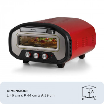 Horno para pizza Ariete DA GENNARO rojo/acero inoxidable 2200W para pizzas hasta 30cm