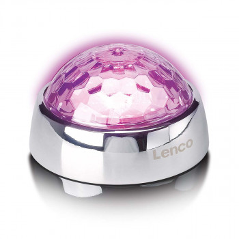 Lenco TTA-080SI Estabilizador de discos con luz RGB de discoteca, 250 g, Plata