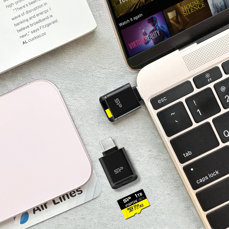 Silicon Power C200 lector de tarjetas microSD USB-C 3.2 - negro